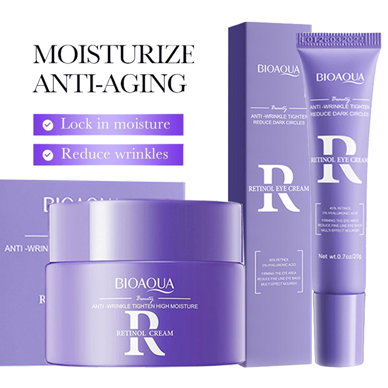 Anti-Aging Face Cream - BIOAQUA เรตินอลชุดดูแลผิวครีมบำรุงผิวหน้าให้ความชุ่มชื้นต่อต้านริ้วรอยริ้วรอยความหมองคล้ำรอบดวงตาครีมขนาดเดินทางสกินแคร์