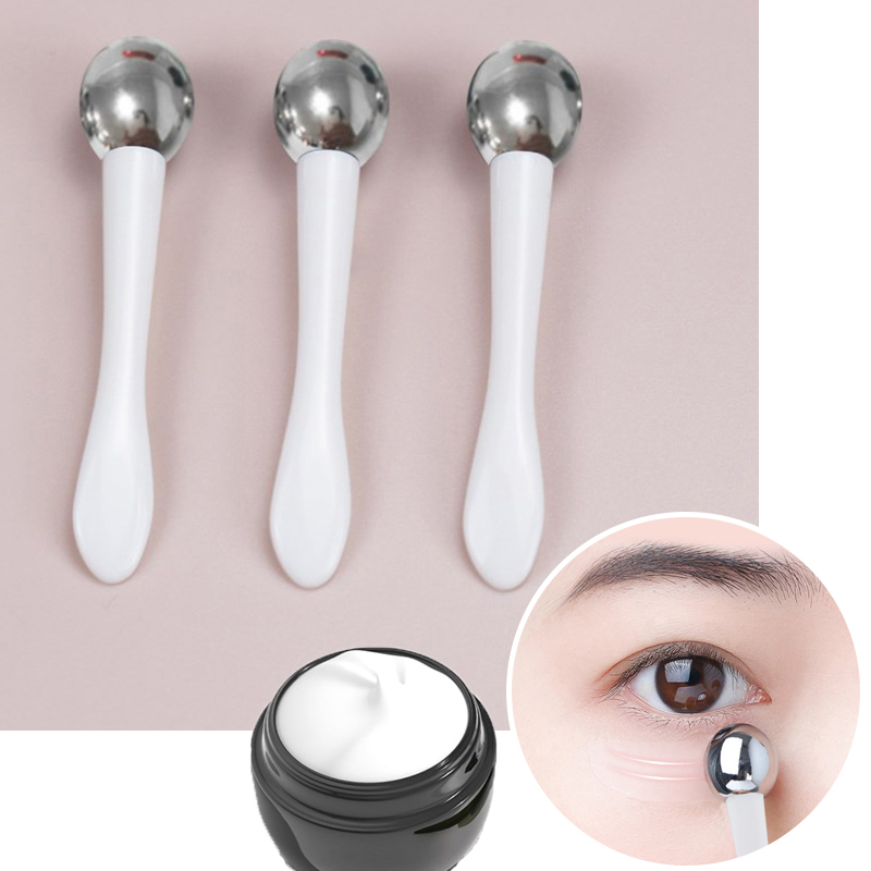 Beauty Glazed Makeup - ลูกกลิ้งสำหรับครีมทาใต้ตานวดรอบดวงตา1ชิ้นช้อนตักเครื่องสำอางไม้พายป้องกันริ้วรอยบนใบหน้าทำจากโลหะผสมสีทองเครื่องมือดูแลผิวบางๆ