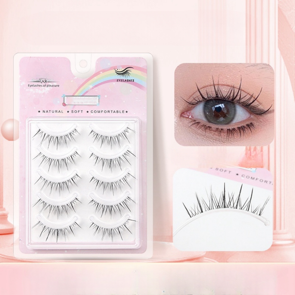 ขนตาปลอมแบบใส 5 คู่ ติดง่าย ดู - Beauty Makeup Look บทวิจารณ์และราคา