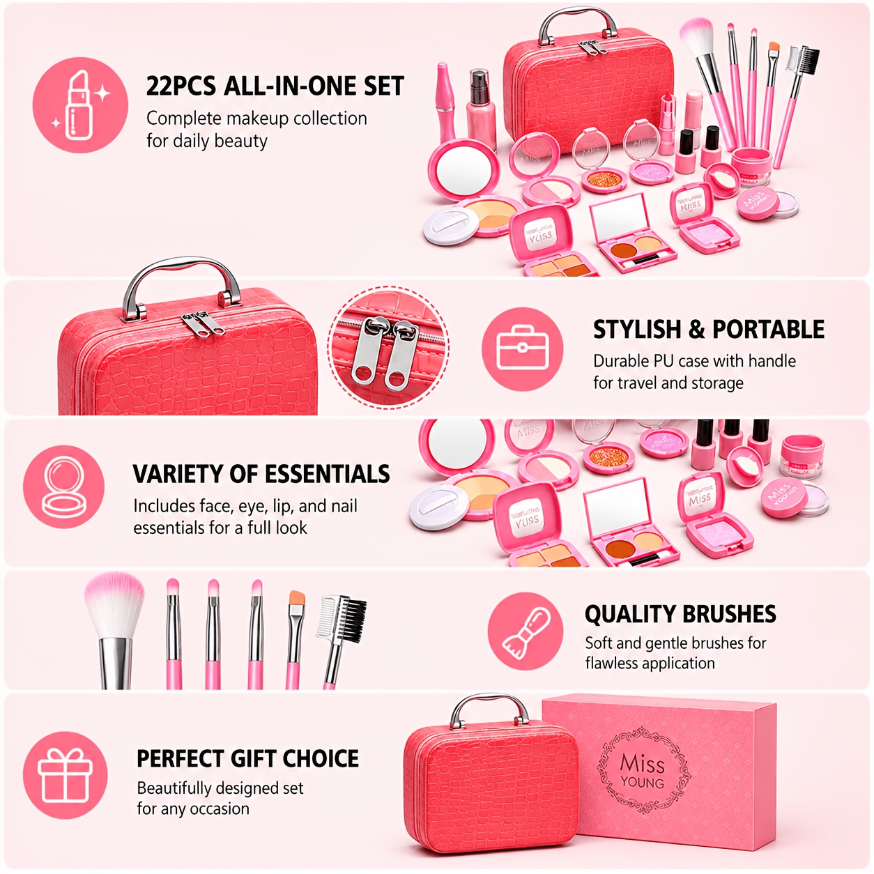 ชุดแต่งหน้าเด็ก 22 ชิ้น, กระเป - Beauty Makeup Set For Kids บทวิจารณ์และราคา